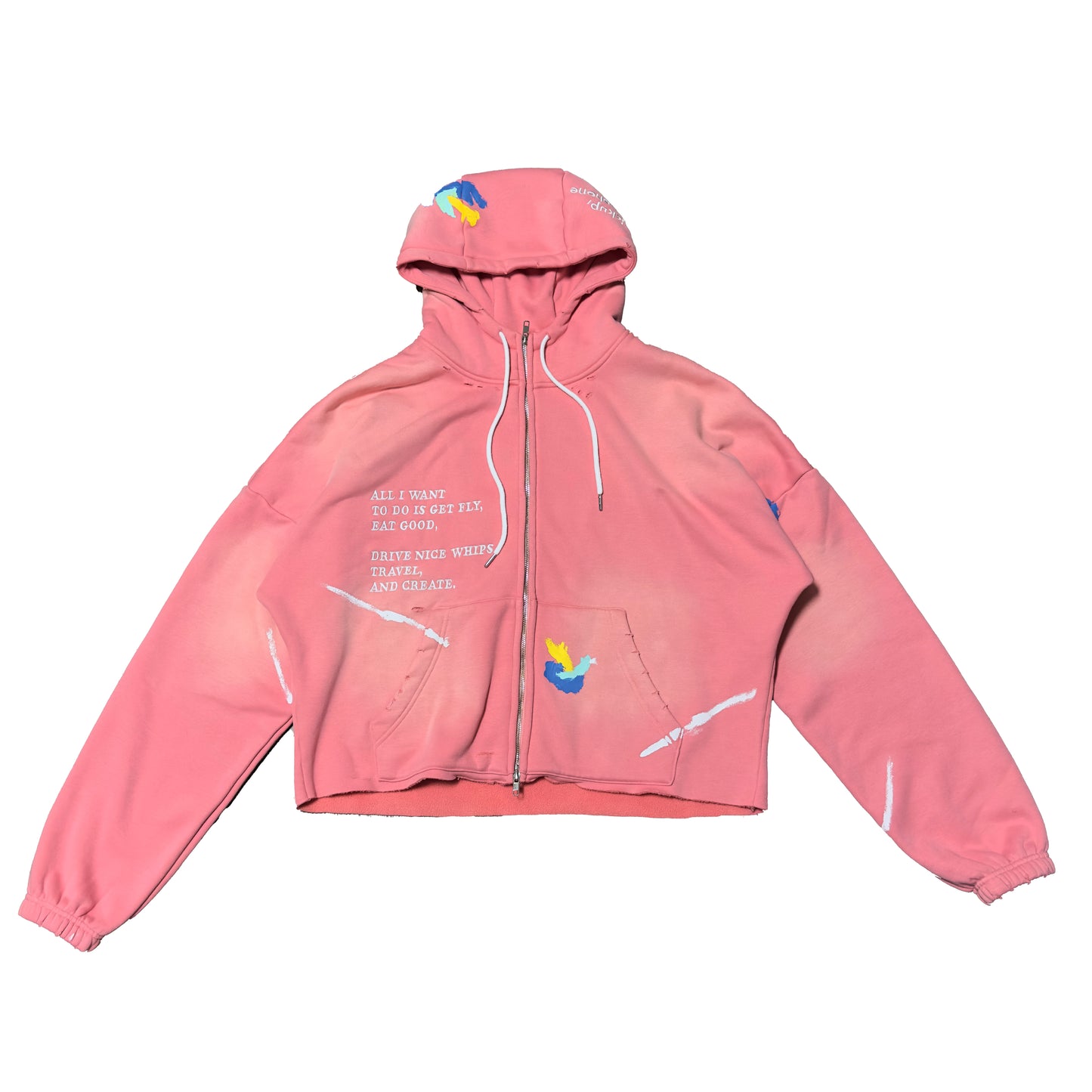 "All The Above" Cropped Hoodie / Pink