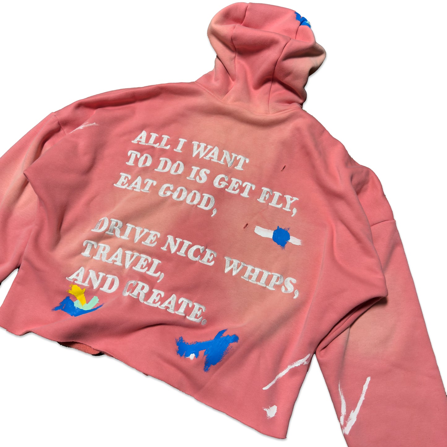 "All The Above" Cropped Hoodie / Pink